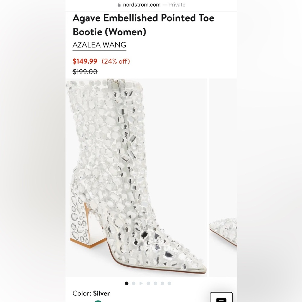 Azalea Wang Agave Embellished Pointed Toe Bootie